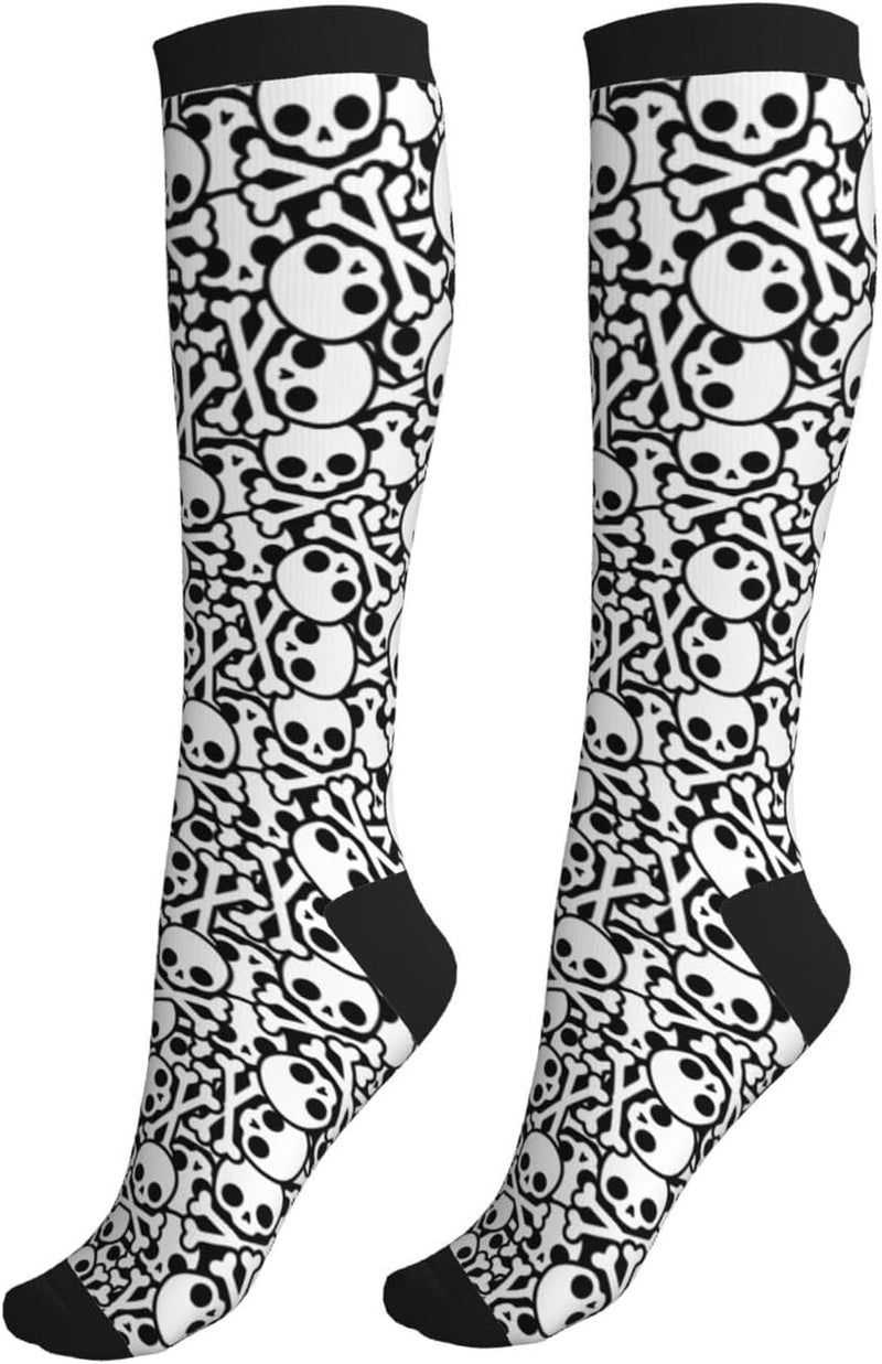 Figtihw Tie Dye Compression Socks Knee High Support Socks For Women Men Running Athletic Hiking - Image 1